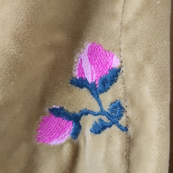 UO URBAN OUTFITTERS | Floral green velvet slip dress embroidered sz Small - Picture 4 of 4